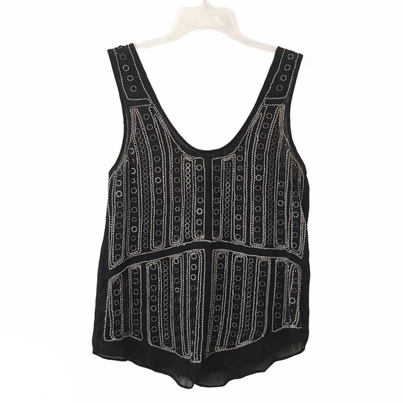 Parker Blair Embellished Black Sleeveless Cami Tank Top Size XS - Picture 2 of 14